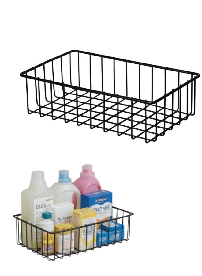 سلة تنظيم كبيرة وعصرية للفواكه ولوازم المكتب - 29 × 18 سم، حاوية مفتوحة أنيقة للاستخدام في المطبخ أو المكتب - سهلة التنظيف وعملية... - Image 1